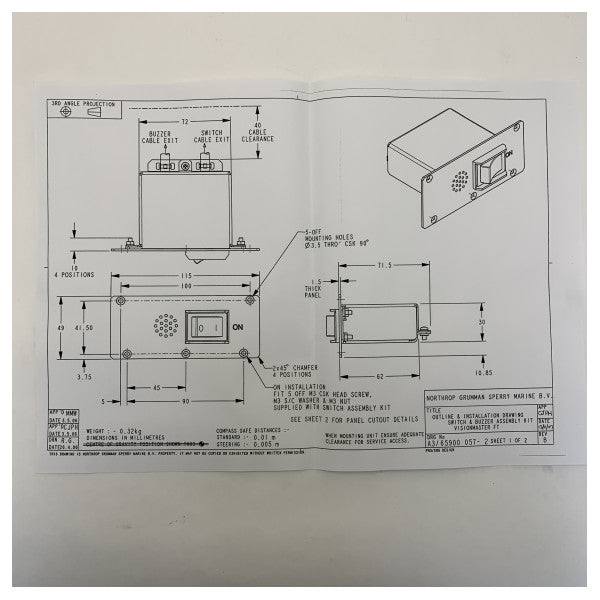 Northrop Sperry Radar Kontrollpanel för X-Band och S-Band System - 65903KG-3 