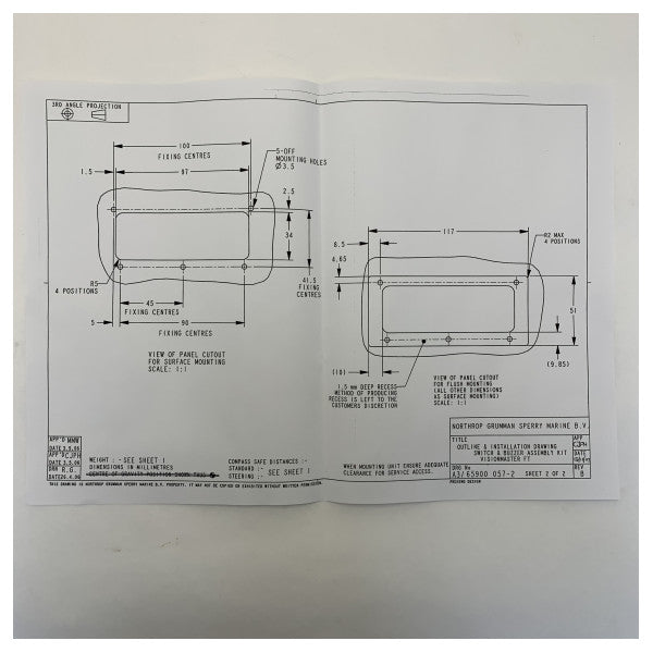 Northrop Sperry Radar Kontrollpanel för X-Band och S-Band System - 65903KG-3 
