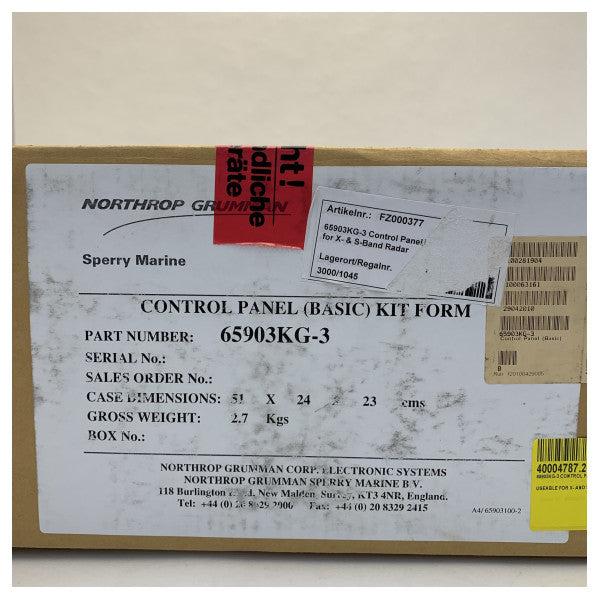 Northrop Sperry Radar Kontrollpanel för X-Band och S-Band System - 65903KG-3 