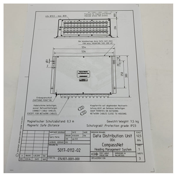 Unité de distribution de données de gyroscope Sperry Marine CompassNet - 074907-0001-00 
