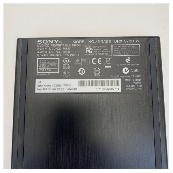 Sony DRX-S70U-W masterizzatore USB slim esterno portatile DVD RW 