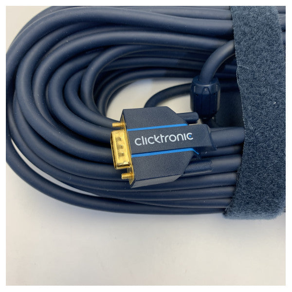 Clicktronic Cabo de Ligação VGA 20m - Cabo de Ecrã Marítimo de Alta Qualidade - Novo 