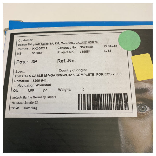 Clicktronic Cabo de Ligação VGA 20m - Cabo de Ecrã Marítimo de Alta Qualidade - Novo 