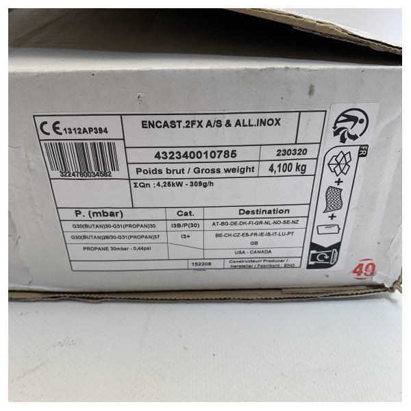 2-palnikowa kuchenka gazowa ENQ do zabudowy ze stali nierdzewnej -432340010785