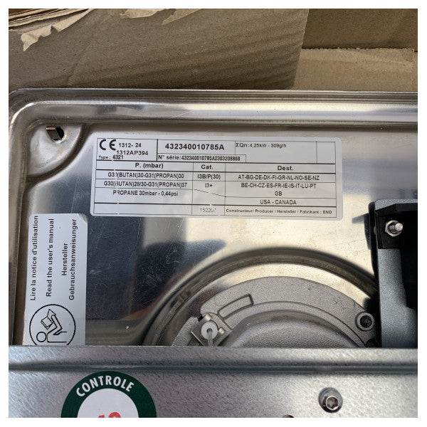 2-palnikowa kuchenka gazowa ENQ do zabudowy ze stali nierdzewnej -432340010785