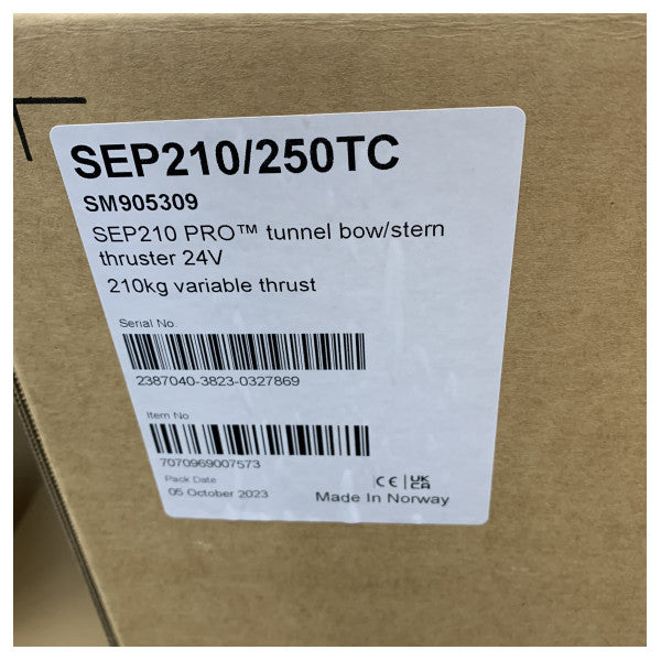 Side Power Sleipner SEP210-250TC 250 KGF 24V Proporzjonali Bowthruster 