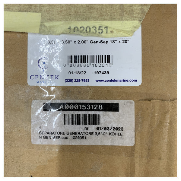 جنريتر عادم الغاز Centek 1020351 | فاصل المياه 89 مم - 3.5 بوصة 