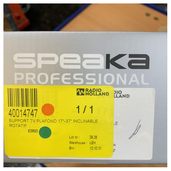 Speaka 629563 DH-1500 Decken-TV-Halterung mit Verriegelung für bis zu 37 Zoll 