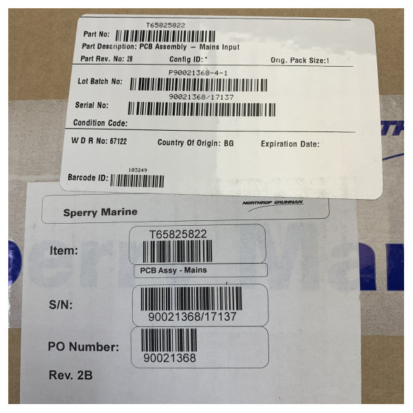 فلتر الإدخال الرئيسي PCB Sperry Marine T65825822-2 