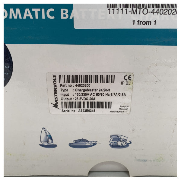Зарядний пристрій Mastervolt Chargemaster 24V | 20A | 2 - 44020200