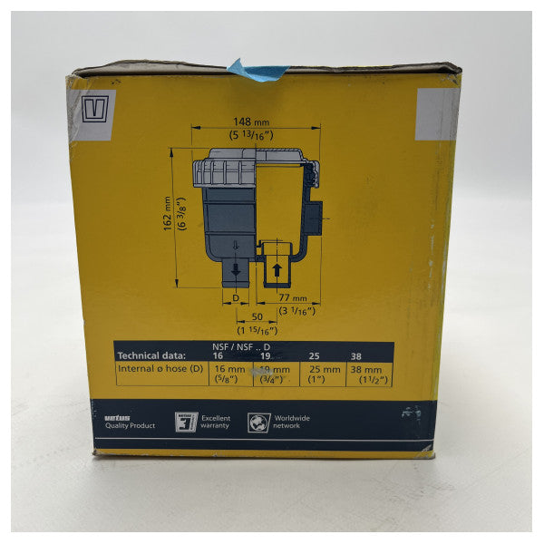 Vetus Geruchsfilter für Diesel- und Abwassertanks mit Carbon Block Technologie - NSF16
