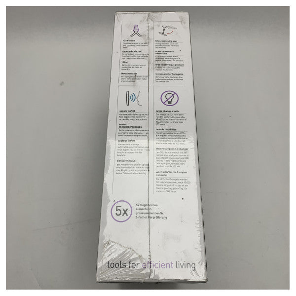 Marin LED-vandalspegel med sensor och Tru-Lux-belysning - rostfritt stål, batteridriven, kompakt väggmonterad