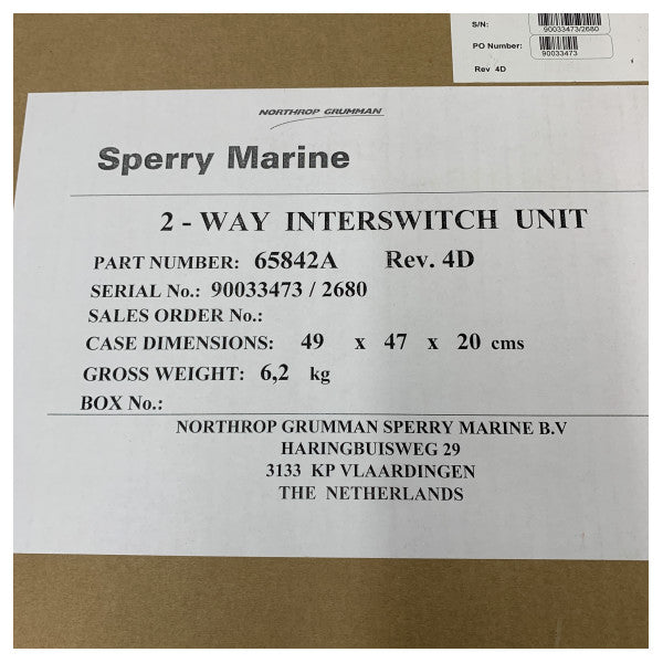 Jednostka radarowa Sperry Marine 65842A 2-kierunkowy przełącznik 