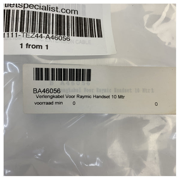 Cable de extensión Raymarine A46056 RayMic de 10 m para control remoto por cable 