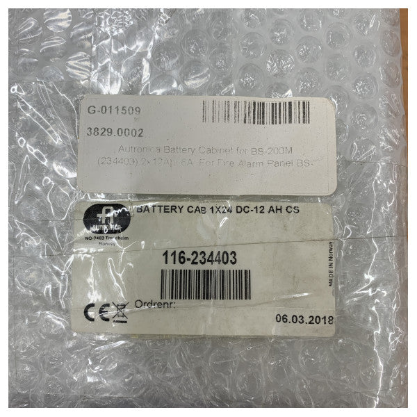 Autronica Μπαταρία Ντουλάπι για BS-200M - 234403 - 2x12Ah 