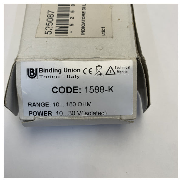 Binding 1588K 10-30V tank leven indicator red