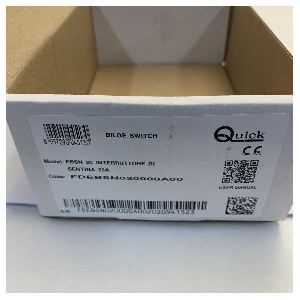 Szybki włącznik elektrycznej pompy zęzowej EBSN20 czarny 20A 