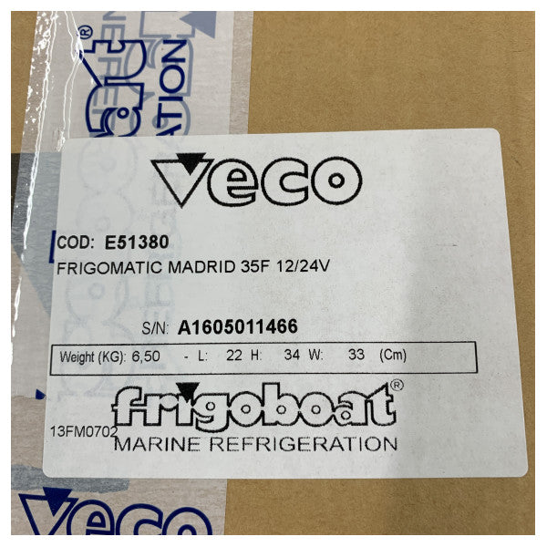 Unidade de refrigeração a compressor Frigomatic Madrid 35F 12/24V - E51380 