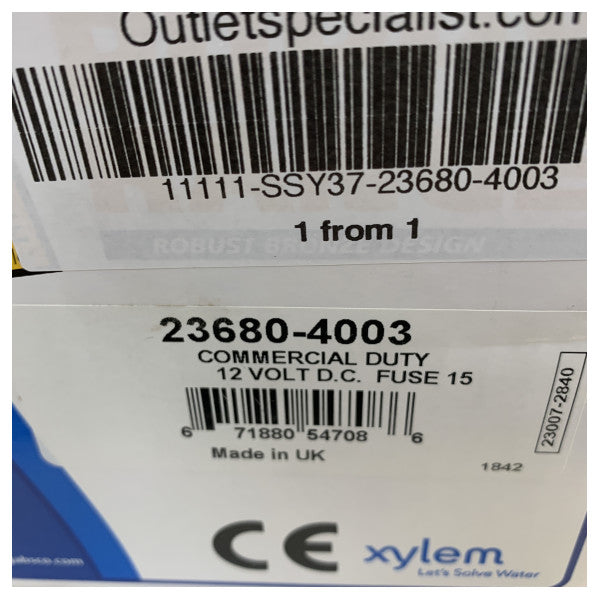 Pompa per acqua dolce commerciale Jabsco 23680-4003 12V Heavy Duty 32L/min 