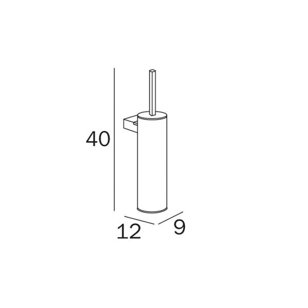 Inda Chrome Fixed Toilet Brush Holder with Brush - A33140CR