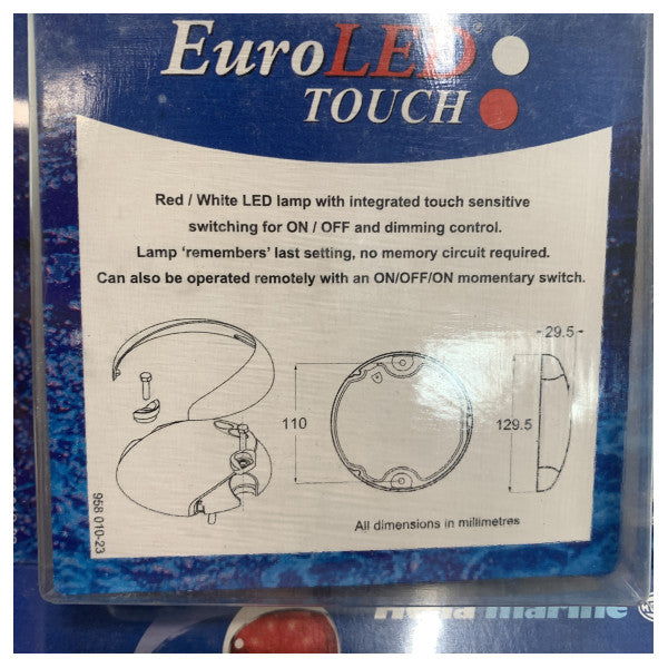 Hella Marine Red Touch Downlight Spot 12 / 24V White - 2JA 959 950-121