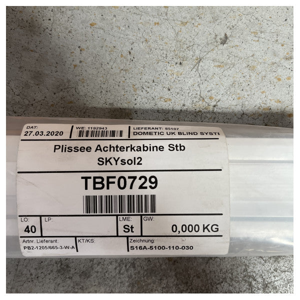 Dometic OceanAir PB2 1205 x 665 mm white blinds - TBF0729