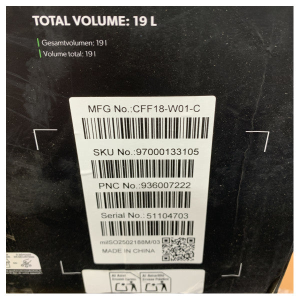 Dometic CFF-18 Kompresör Soğutmalı Buzdolabı Kutusu 19L 12/24/230V Gri - 9620001948 