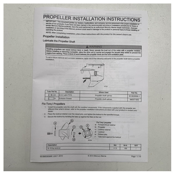 Mercury Black Max 3-lapainen alumiinipotkuri 10 x 8 tuumaa - 48-896890A10
