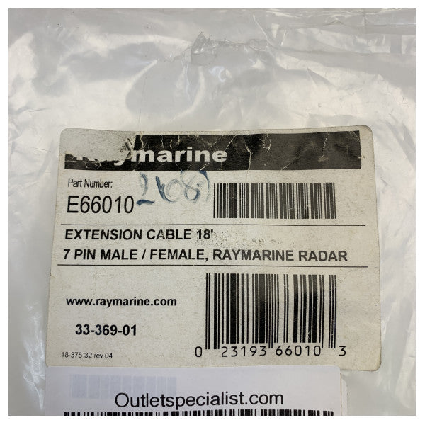 Câble d'extension de transducteur Raymarine CP 5M - E66010 