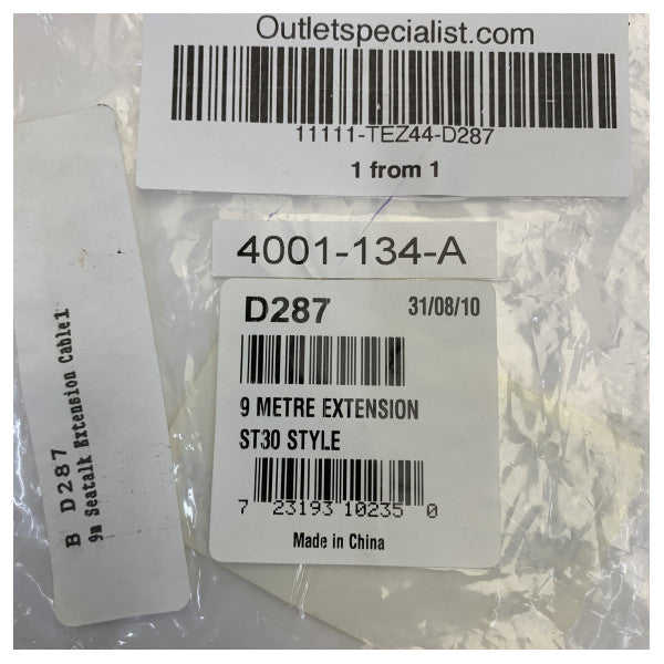 Cabo Conector SeaTalk Raymarine 9M - D287 