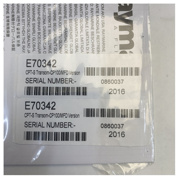 Raymarine E70342 CPT-S DT TM CP100 Perälaite Syvyysanturi 