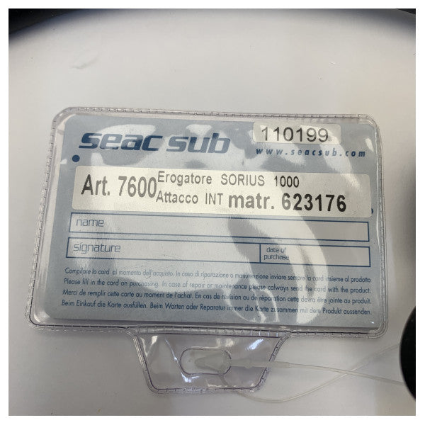 Seac Sub 7600 Sorius 1000 dykker luftregulator 