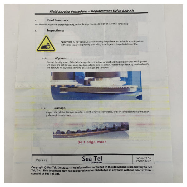 Cobham VSAT beltekit for Sea Tel 5004UA - 123553-1 