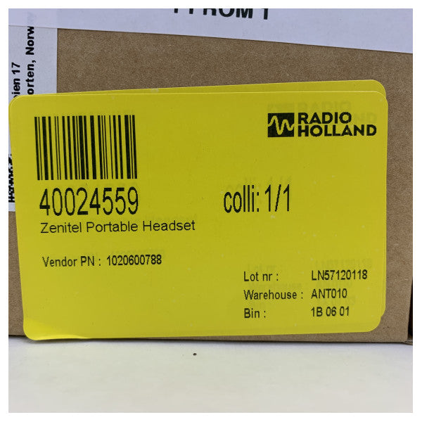 Гарнітура Zenitel з мікрофоном на штанзі, наголов'я та кабелем 10м - VMP-36-PELP-AD 