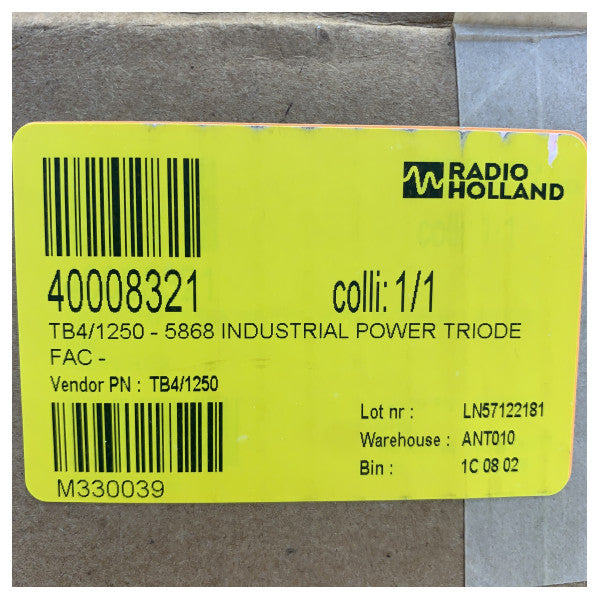 Amperex 5868-TB4-1250 Triode Industrijali ta' Enerġija 