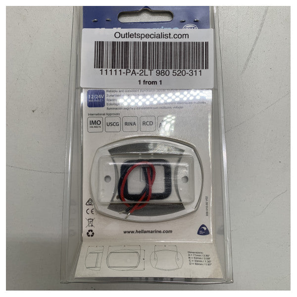 Hella naviled 2nm starboard navigazzjoni ħafifa 12v - 2lt 980 520-311