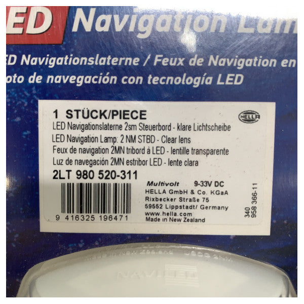 Hella naviled 2nm starboard navigazzjoni ħafifa 12v - 2lt 980 520-311