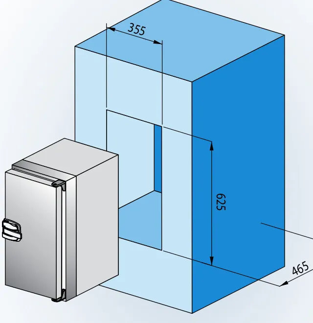 Lodówka podblatowa ze stali nierdzewnej Frigonautica FR80RC - W480 D537 H630 cm