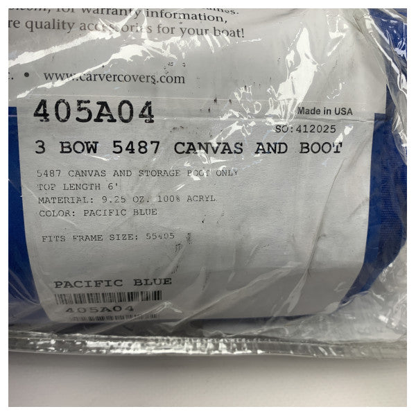 Carver 3 baş 85 ila 90 inç pasifik mavisi bimini kanvas örtü - 405A04