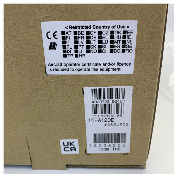 Icom IC-A120E VHF luftbånds transceiver - maritim luftradio 