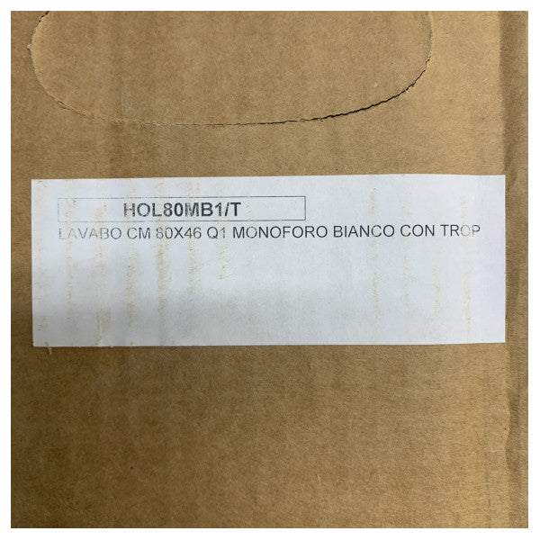 Azzure HOL80MB1-T Elegance firkantet vask 80 x 46 med overløp 