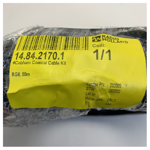 Naval 202002 RG6 Coax Cable bil-Kit F-Connector 50M 