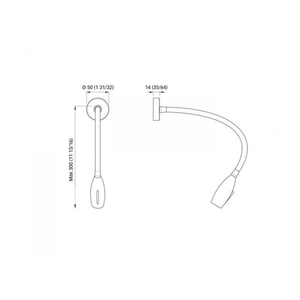 Quick Maya 1P Reading Light LED Chrome Adjustable 12/24V 