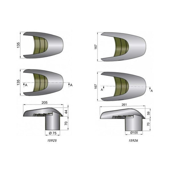 Wentylator Vetus Shell Typhoon TYP100 ze stali nierdzewnej 