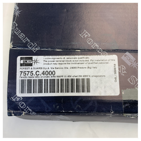 Lampe de lecture Foresti Suardi ARA MAPP 7575-C-4000 Chrome LED ajustable 12/24V 