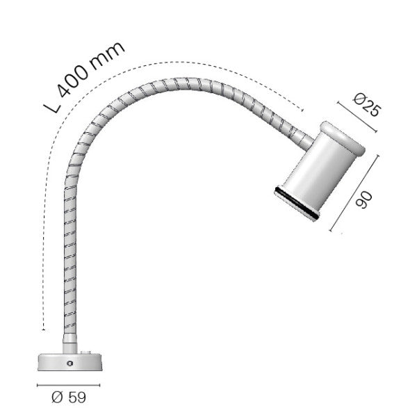 Lampe de lecture Foresti Suardi ARA MAPP 7575-C-4000 Chrome LED ajustable 12/24V 