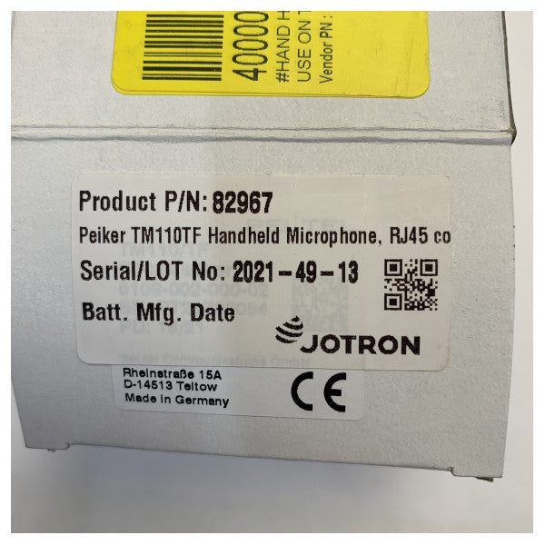 ميكروفون الاتصالات البحرية Jotron 82967P-01 مع اتصال RJ45 