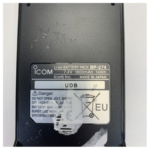 Icom BP-274 Li-Ion batteri til IC-M88 marine VHF håndholdt radio 