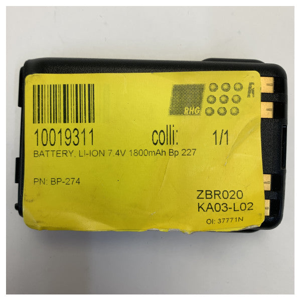 Icom BP-274 Li-Ion batteri til IC-M88 marine VHF håndholdt radio 