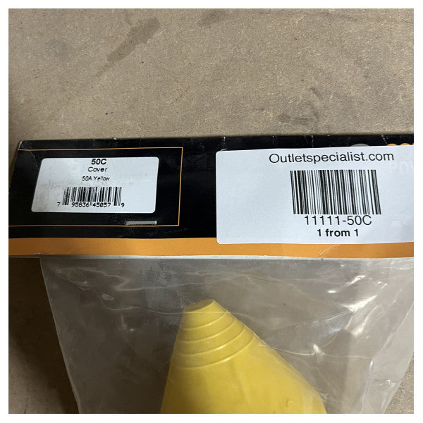 Marinco 50C cover 50A slidstærk gul beskyttelseshætte til marinestik - vand- og støvafvisende